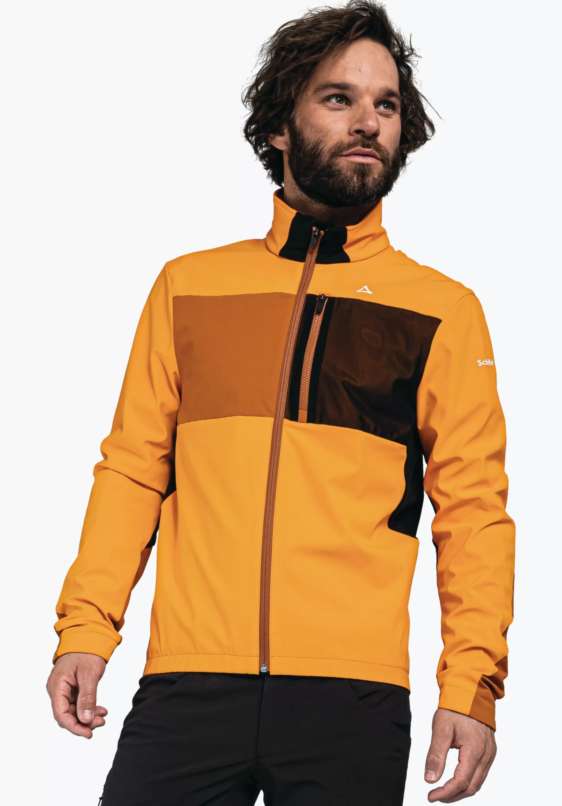 MEN SCHÖFFEL Bike<Bike softshell jacket in a material mix orange