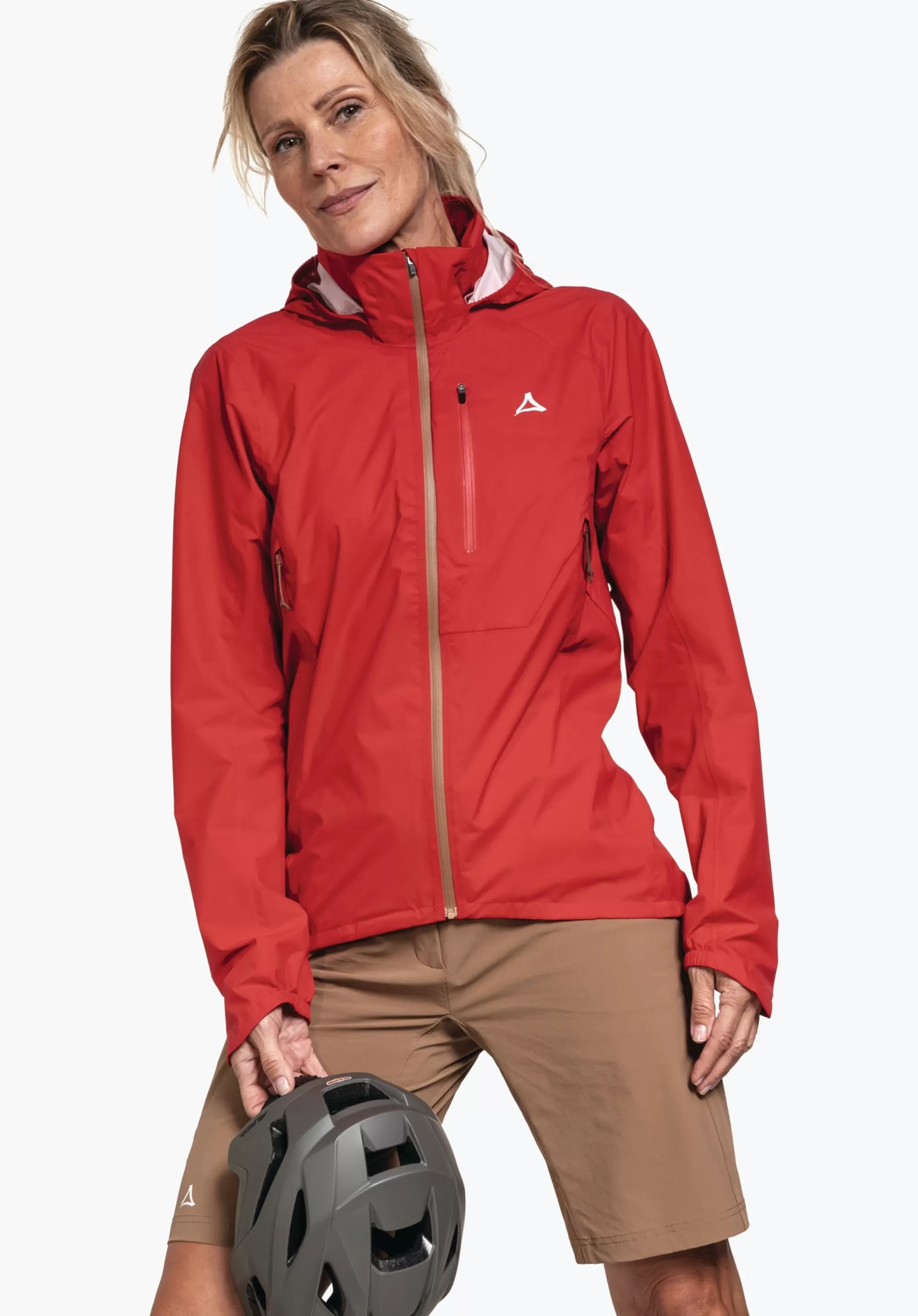 WOMEN SCHÖFFEL Bike<Breathable rain jacket for cycle trips red