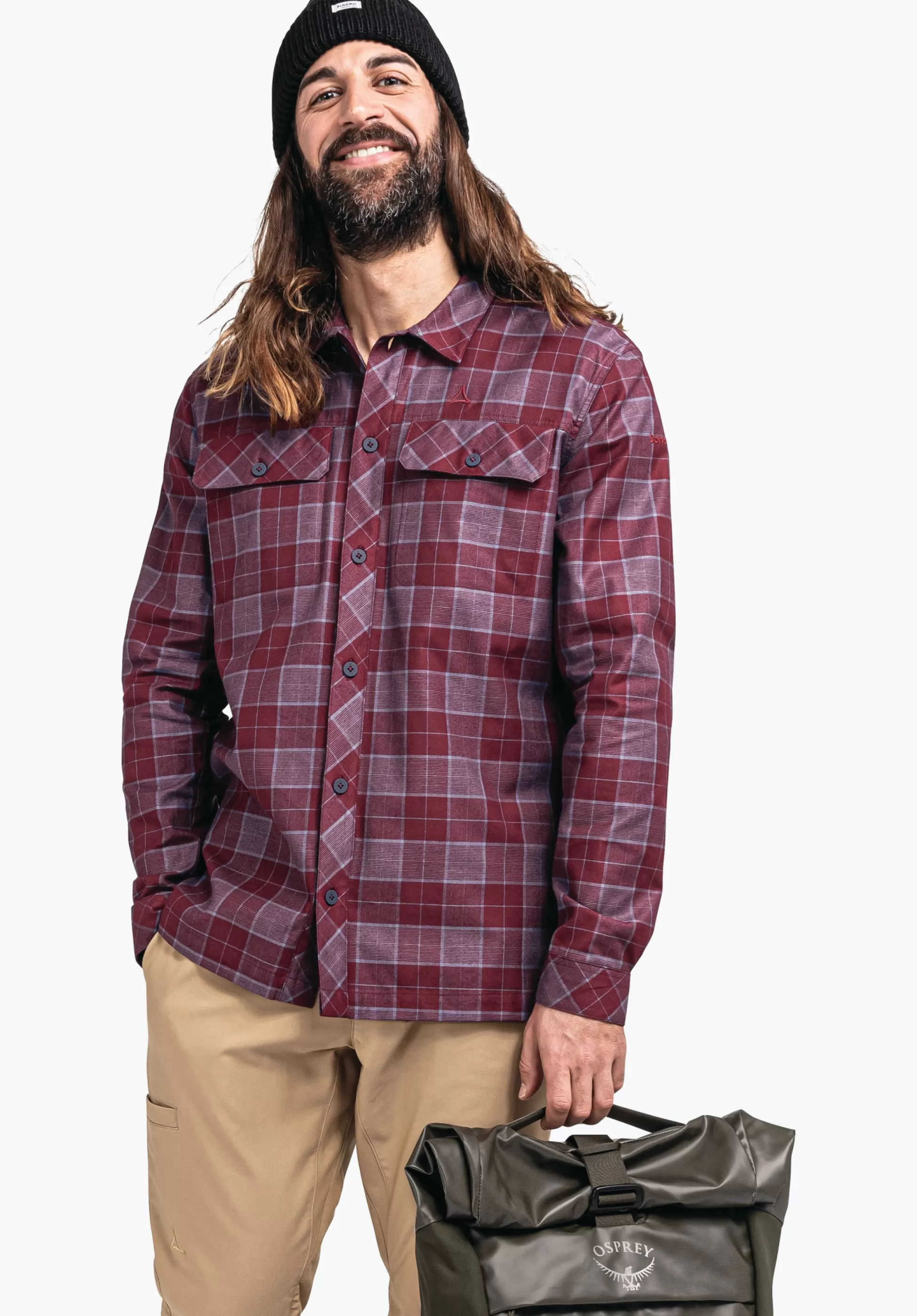 MEN SCHÖFFEL Travel/Leisure<Casual shirt made of Tencel material mix red
