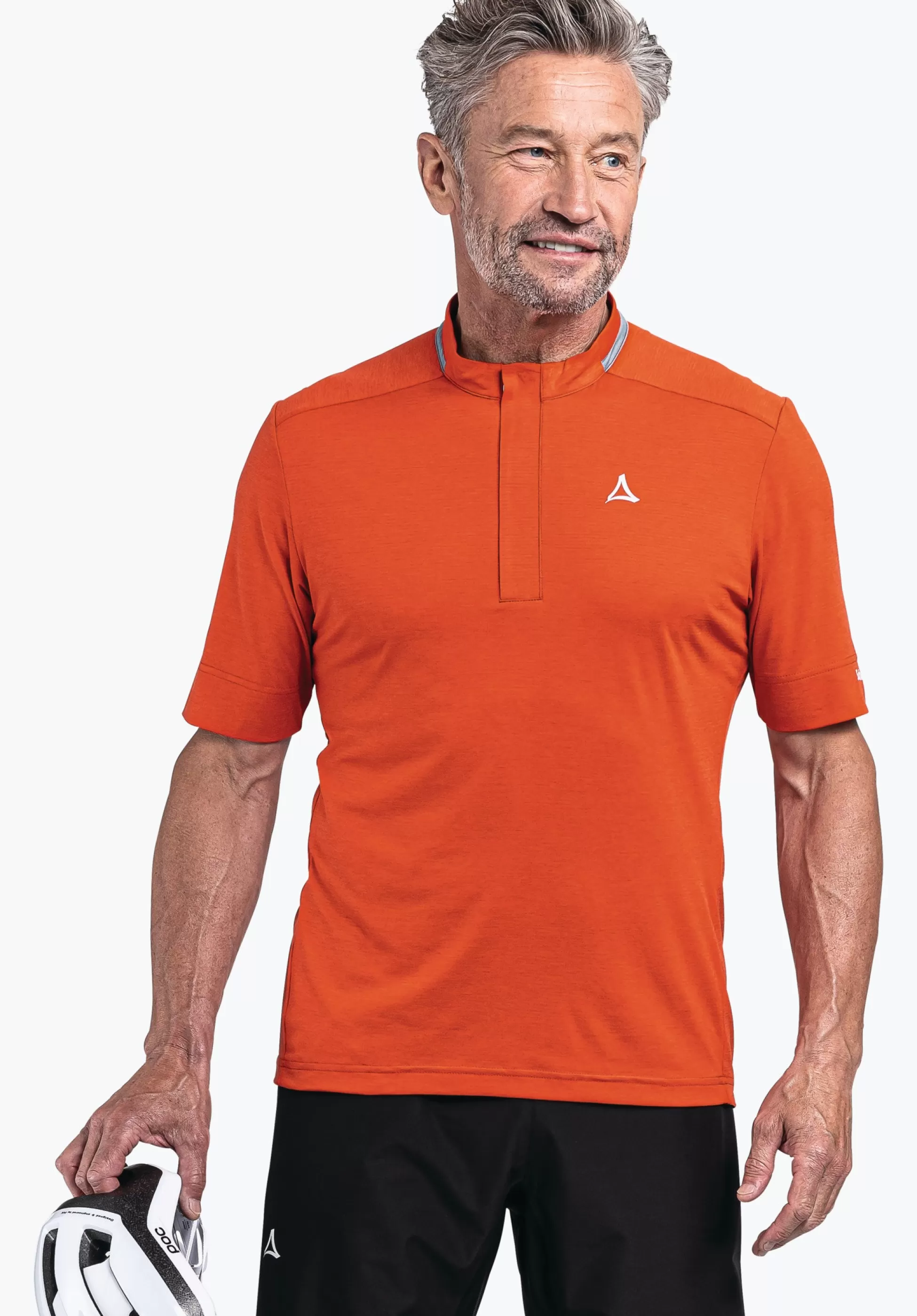 MEN SCHÖFFEL Bike<Lightweight bike shirt with half zip orange