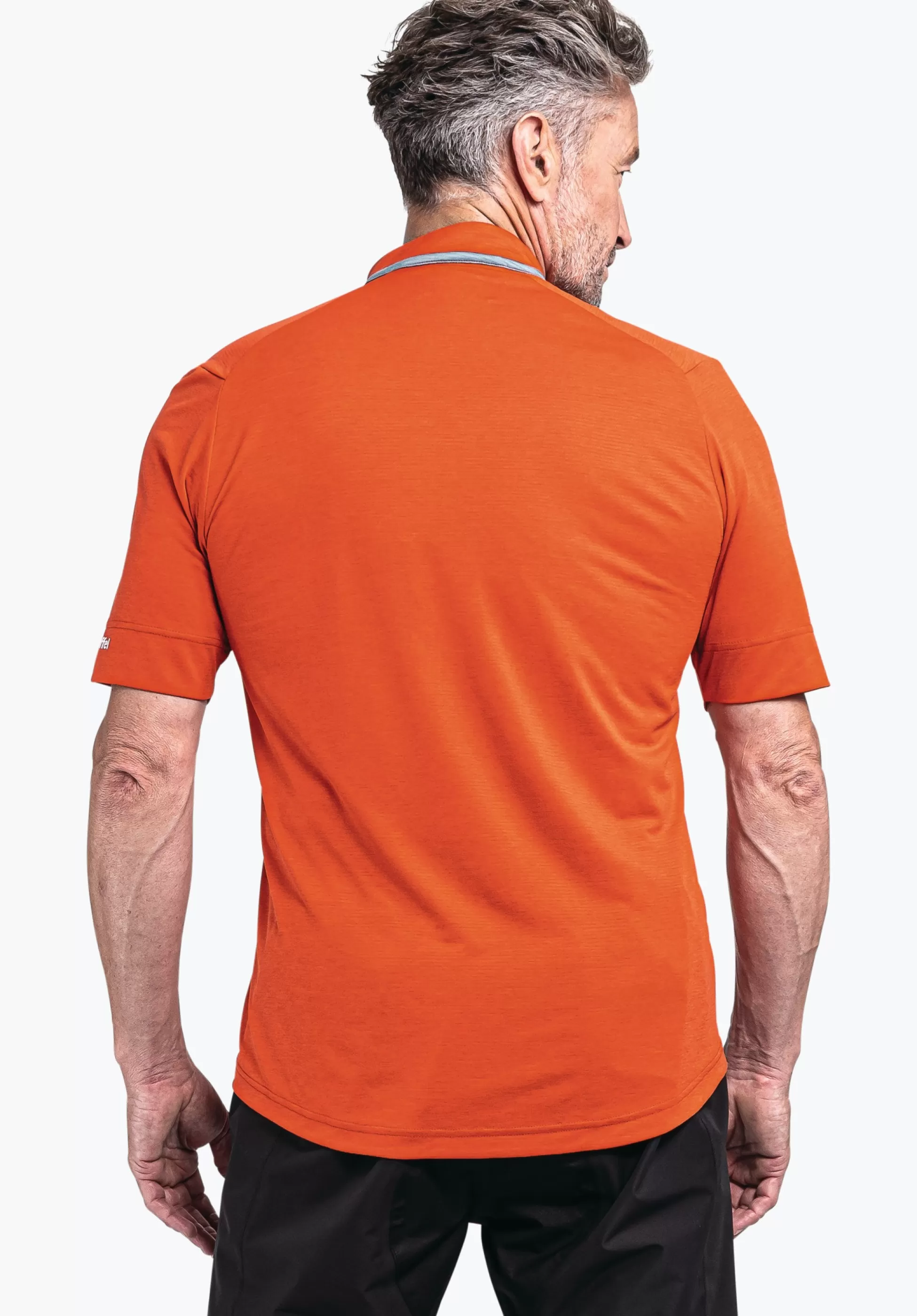 MEN SCHÖFFEL Bike<Lightweight bike shirt with half zip orange