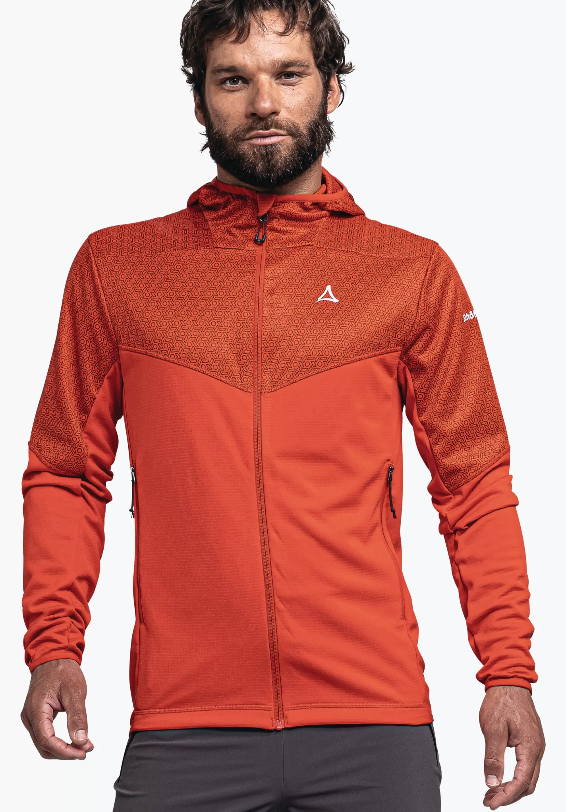 MEN SCHÖFFEL <Quick drying hoody for the mountains orange