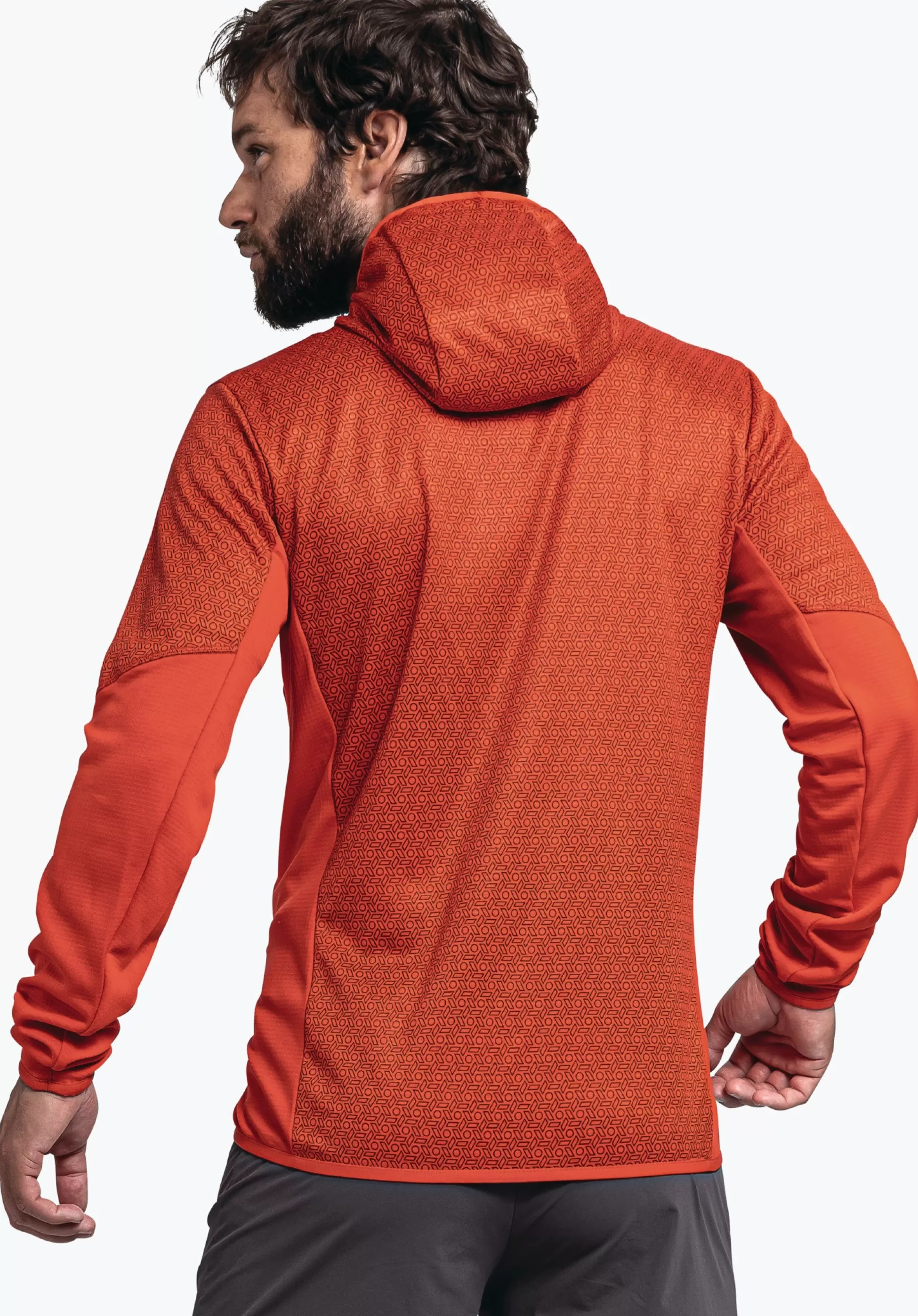 MEN SCHÖFFEL <Quick drying hoody for the mountains orange
