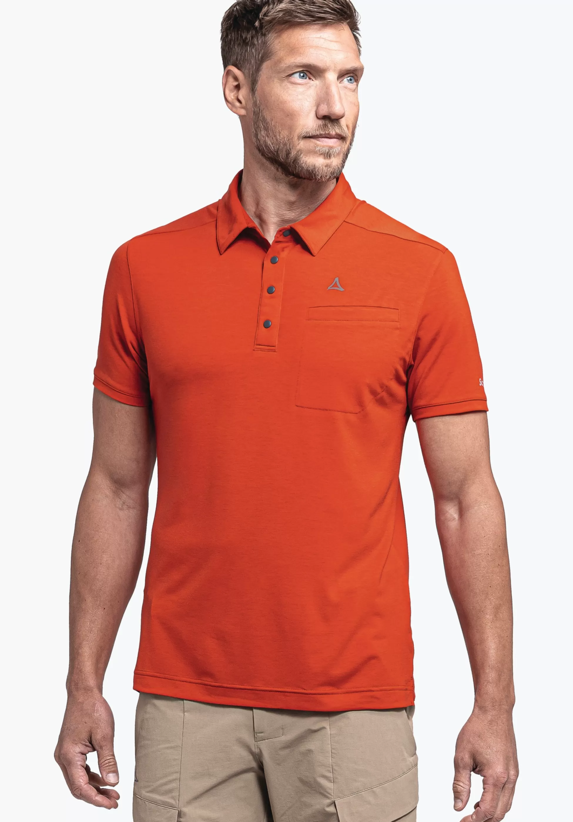 MEN SCHÖFFEL <Quick drying polo shirt orange