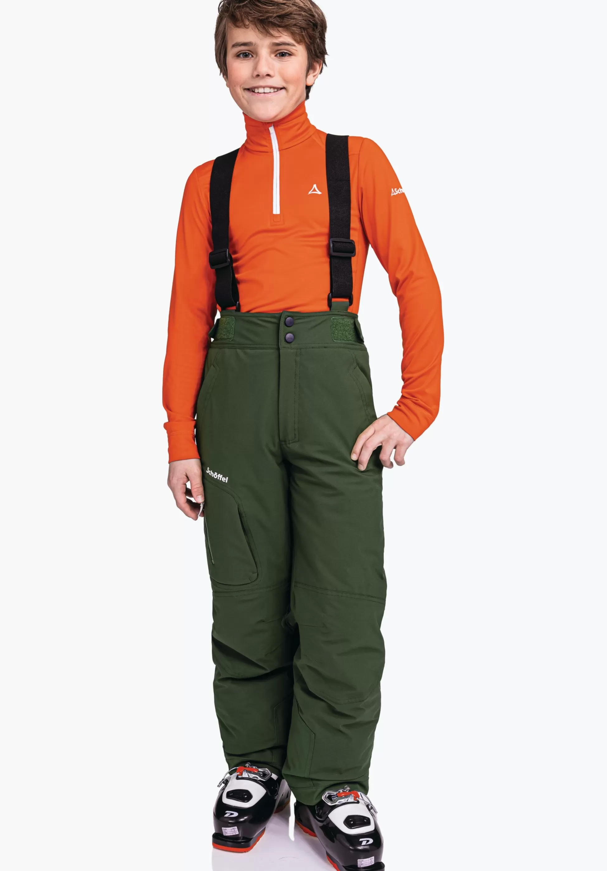 CHILDREN SCHÖFFEL Ski<Ski pants with adjustable braces orange