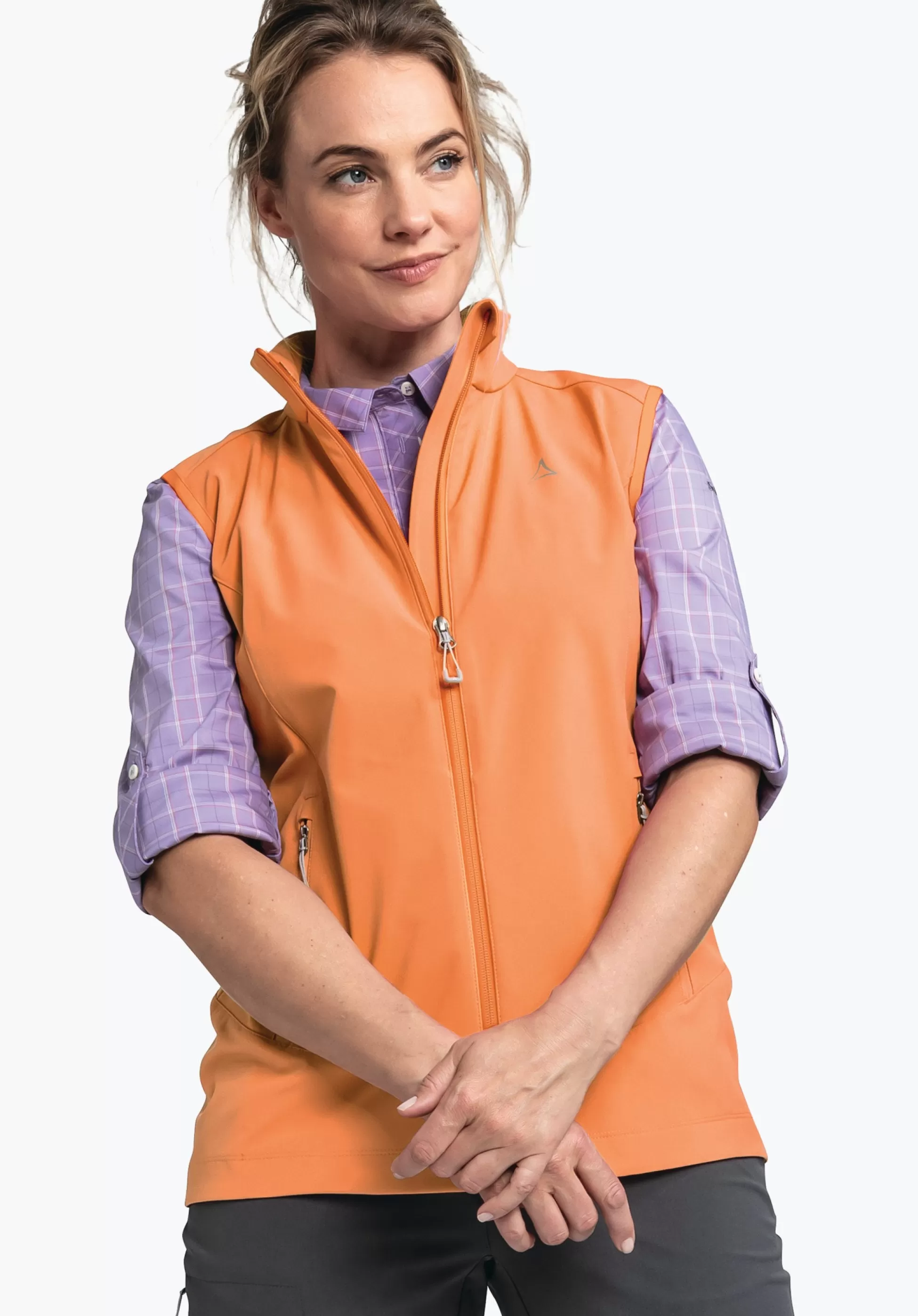 WOMEN SCHÖFFEL <Softshell vest in purist design orange