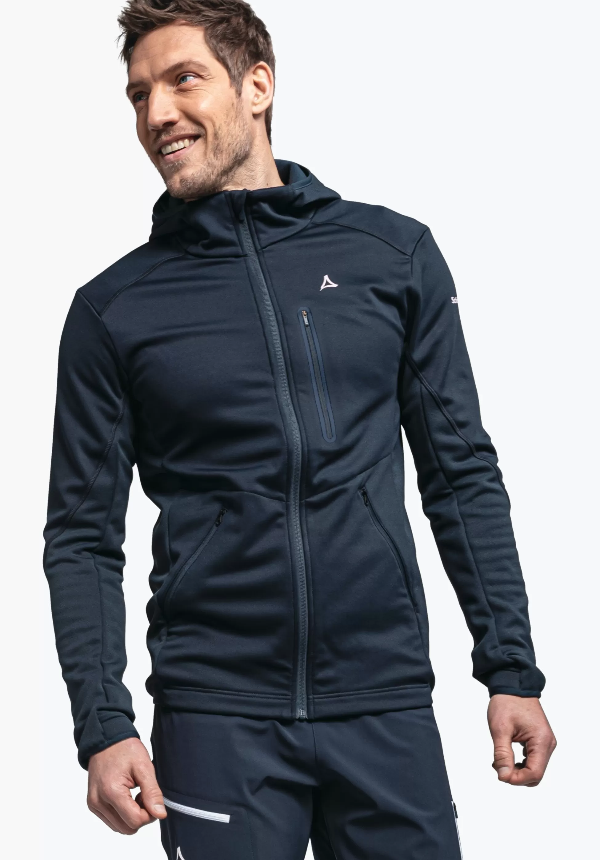 MEN SCHÖFFEL Trek & Hike<Sporty fleece hoody in material mix orange
