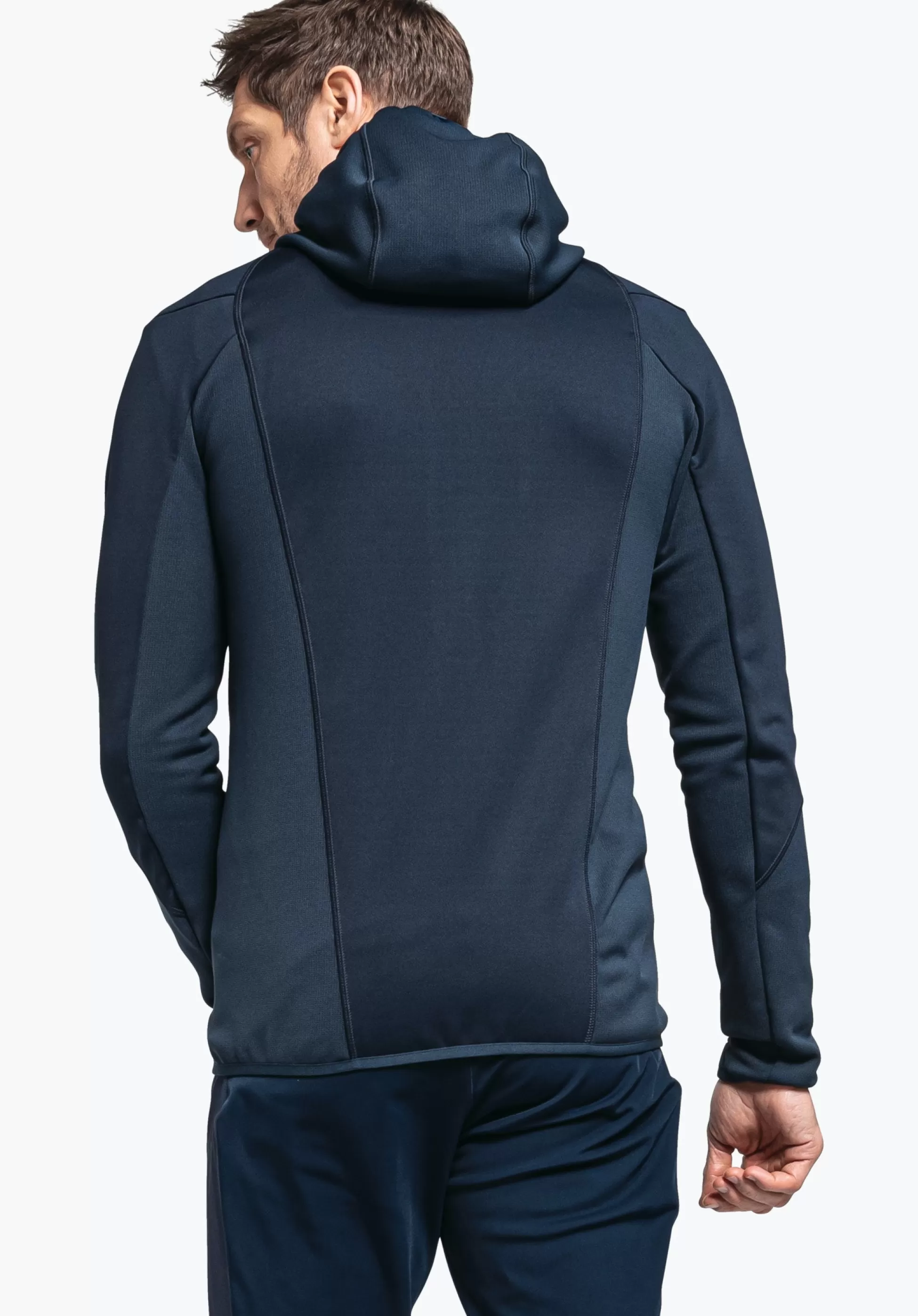 MEN SCHÖFFEL Trek & Hike<Sporty fleece hoody in material mix orange