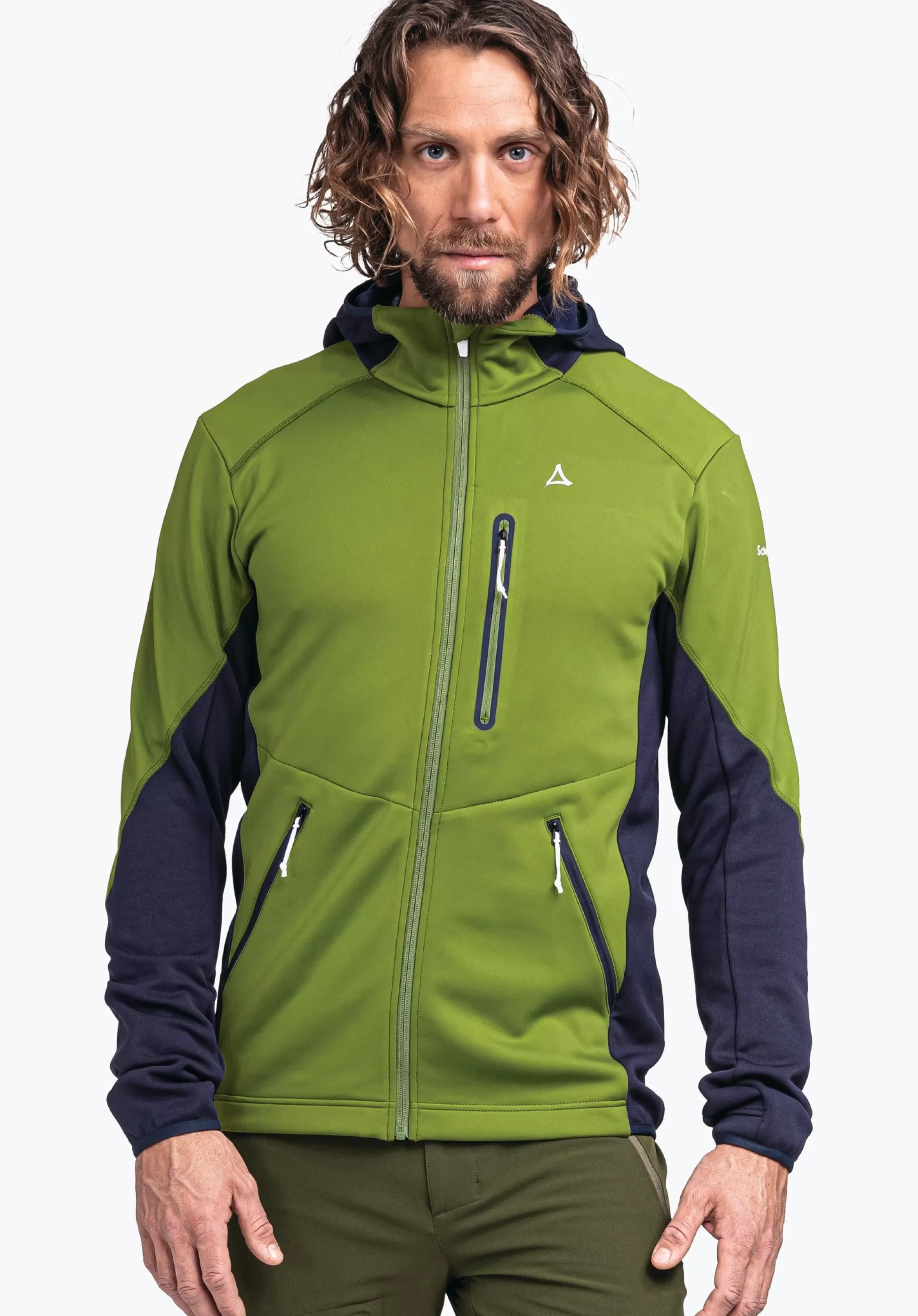 MEN SCHÖFFEL Trek & Hike<Sporty fleece hoody in material mix orange