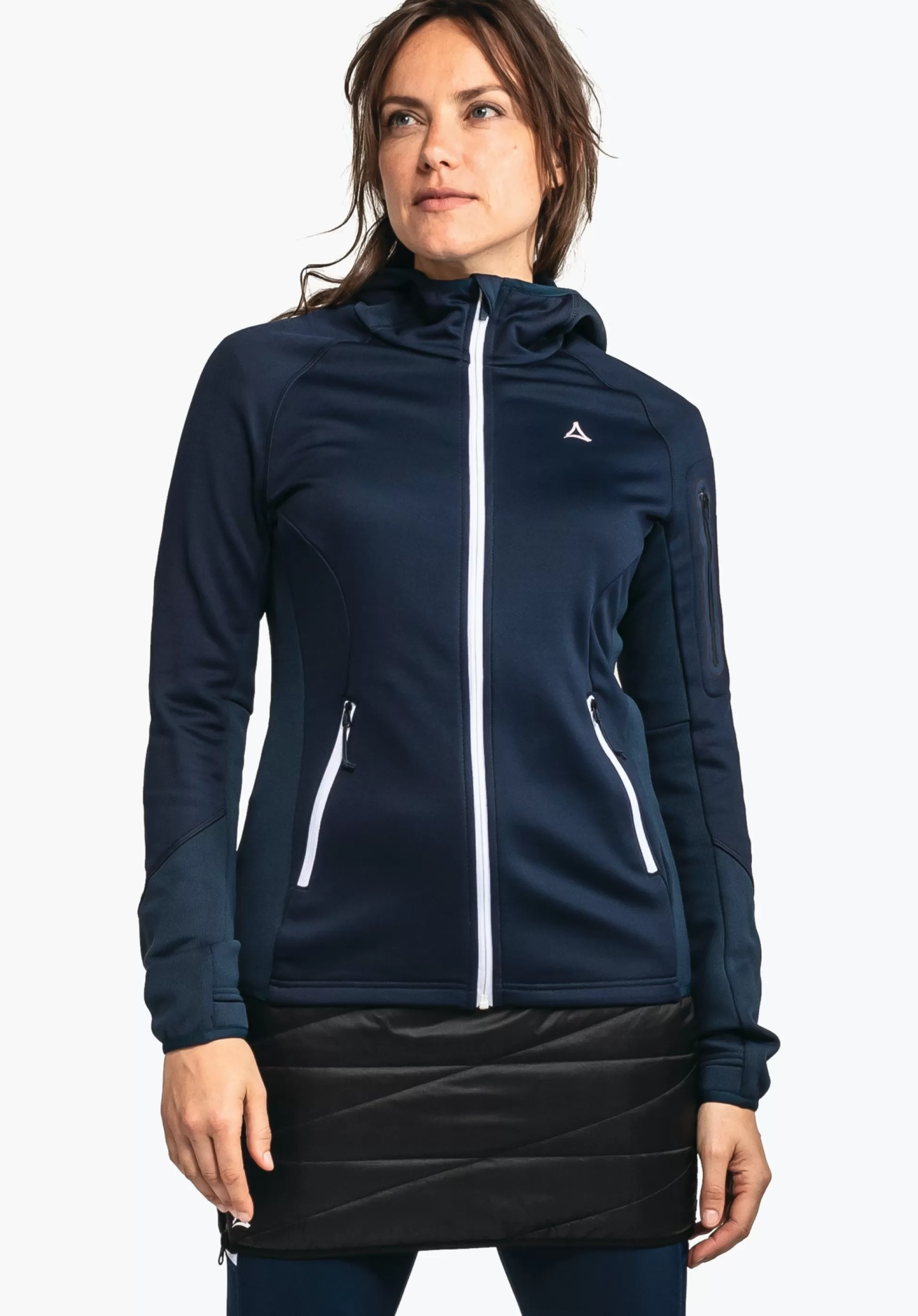 WOMEN SCHÖFFEL <Sporty fleece hoody in material mix red