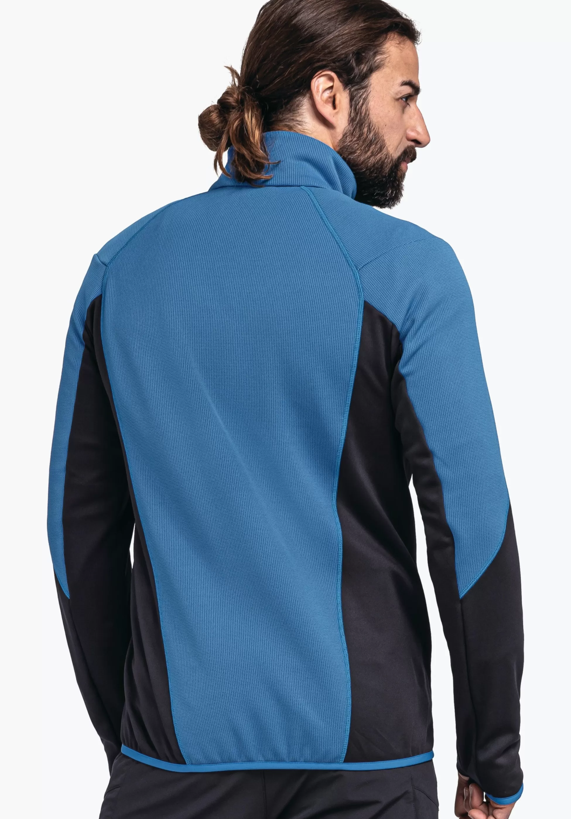 MEN SCHÖFFEL Trek & Hike<Sporty fleece jacket in material mix blue