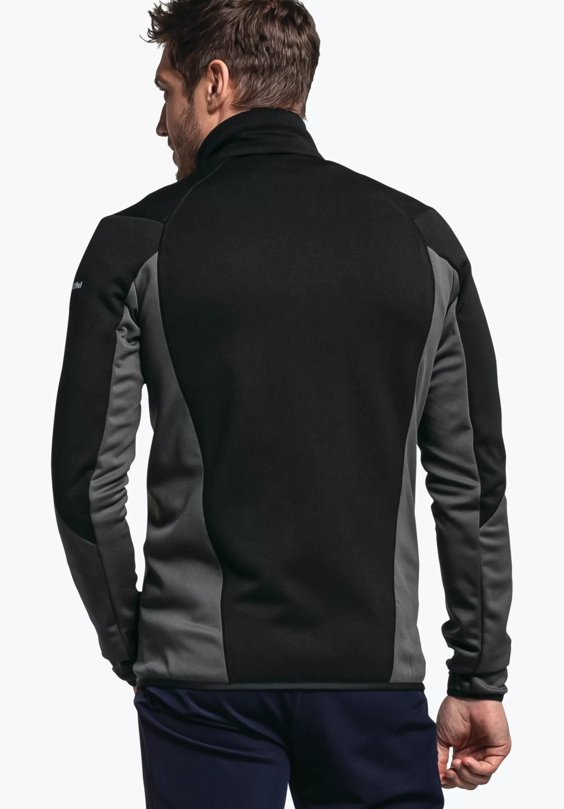 MEN SCHÖFFEL Trek & Hike<Sporty fleece jacket in material mix blue