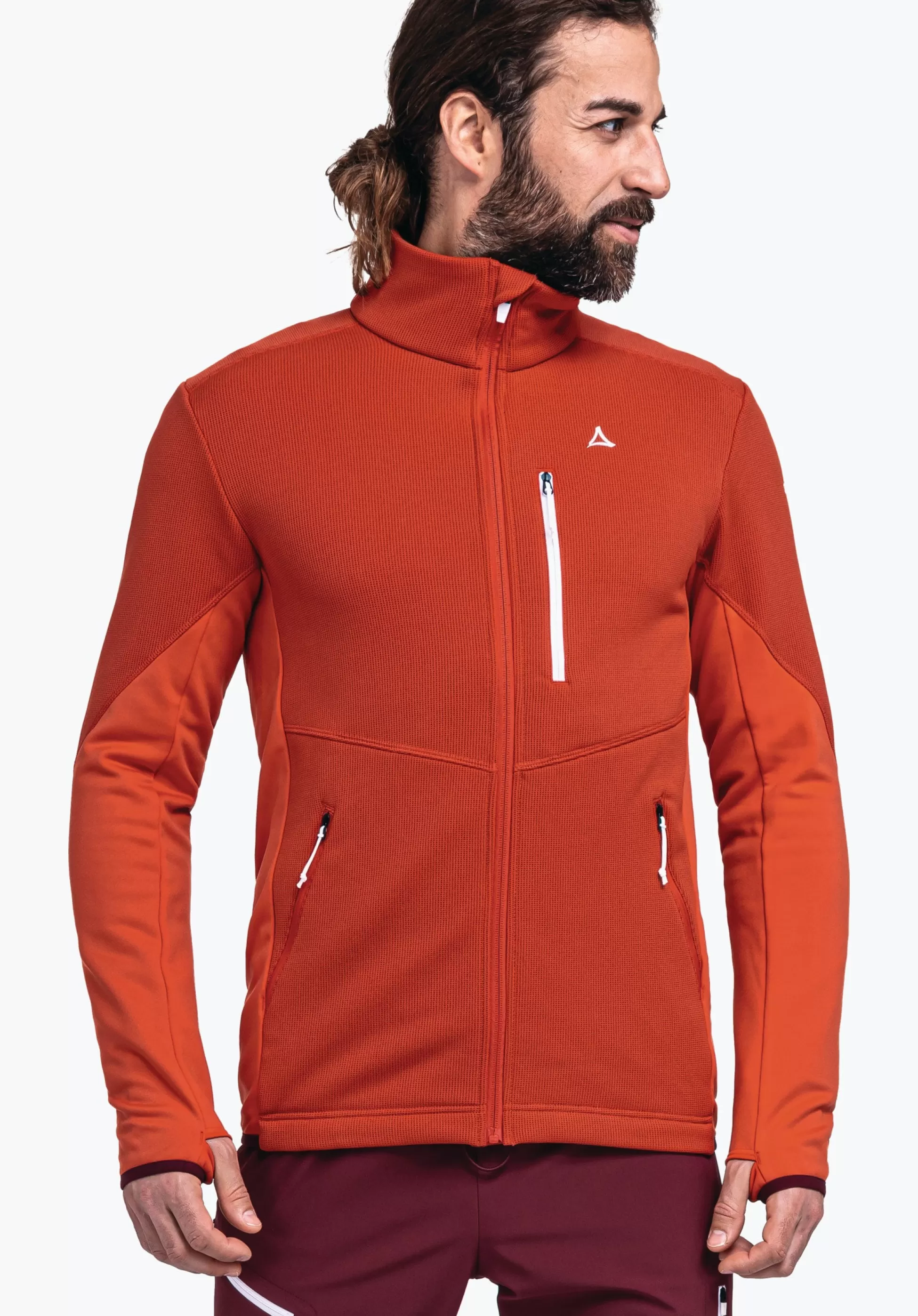 MEN SCHÖFFEL Trek & Hike<Sporty fleece jacket in material mix blue