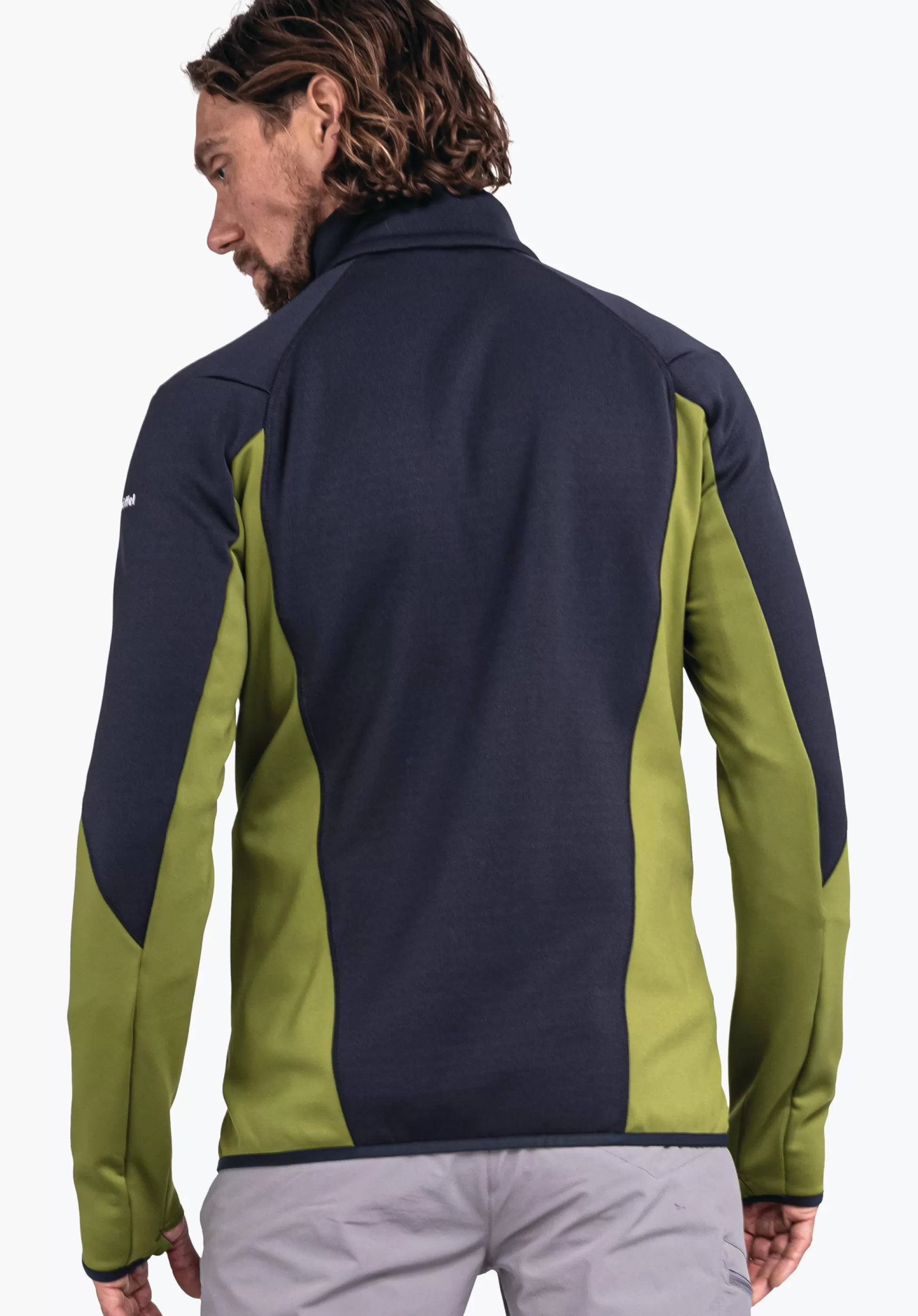 MEN SCHÖFFEL Trek & Hike<Sporty fleece jacket in material mix blue