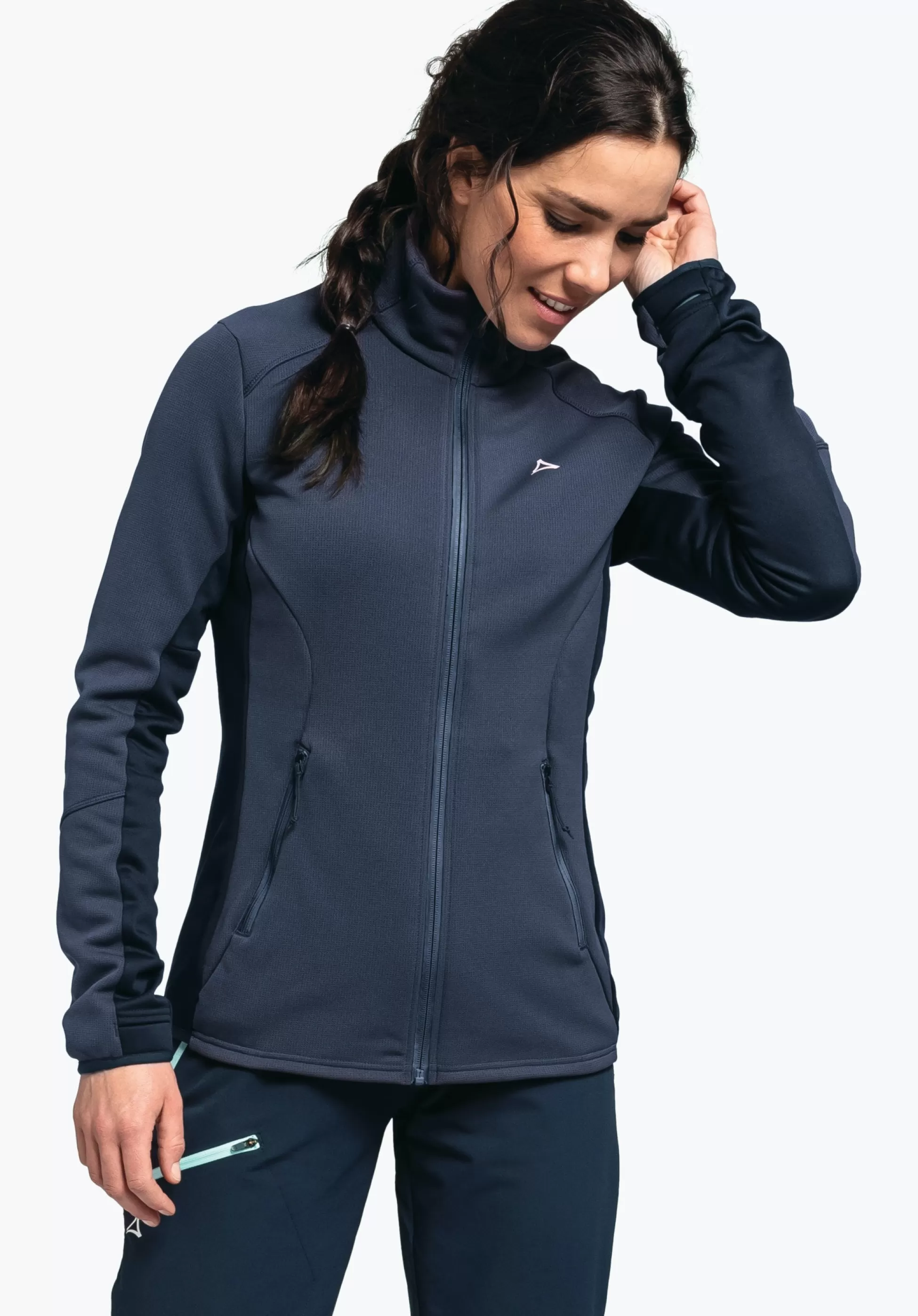 WOMEN SCHÖFFEL Trek & Hike<Sporty fleece jacket in material mix blue