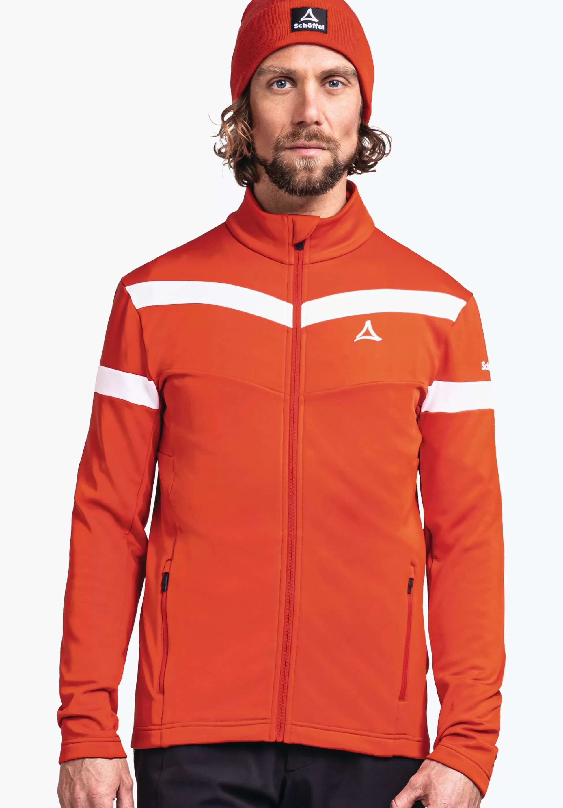 MEN SCHÖFFEL Skiing<Sporty recycled fleece jacket orange