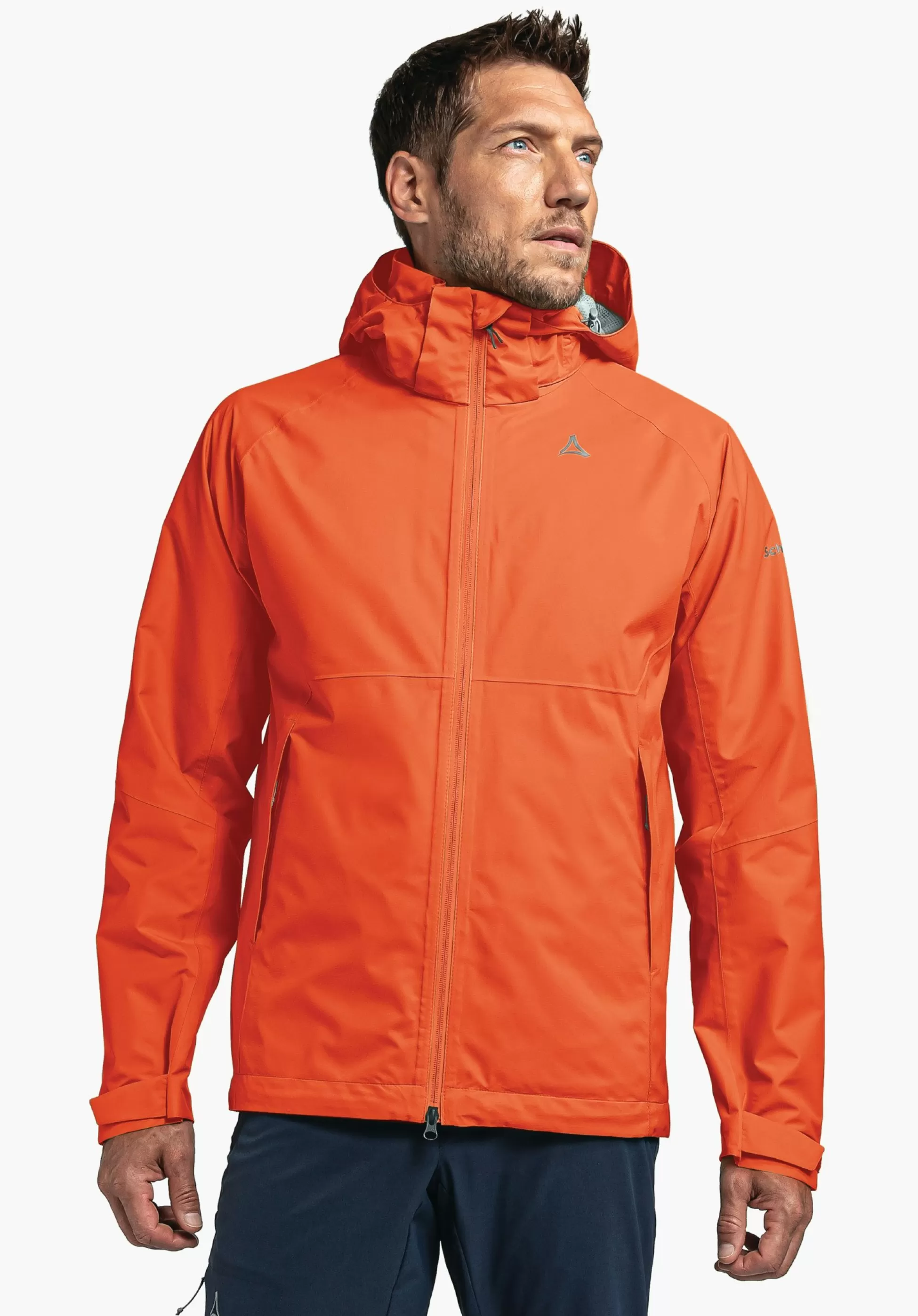 MEN SCHÖFFEL Trek & Hike | Outdoor Jackets<Stretchy rain jacket with pack-away bag orange
