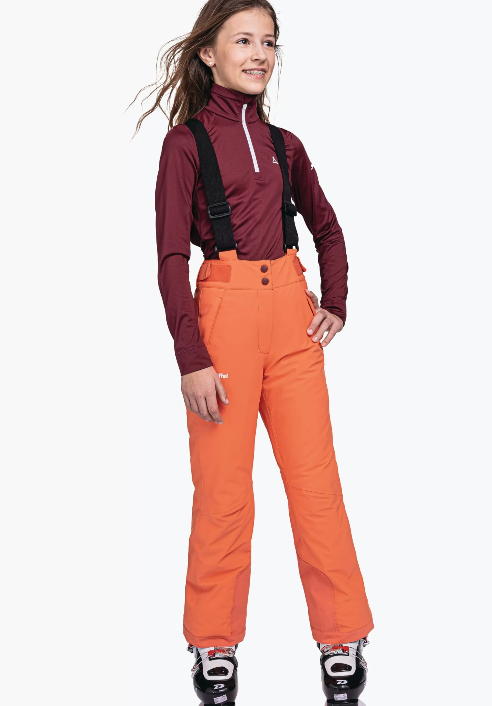 CHILDREN SCHÖFFEL Ski<Warm ski pants with stretchy braces red