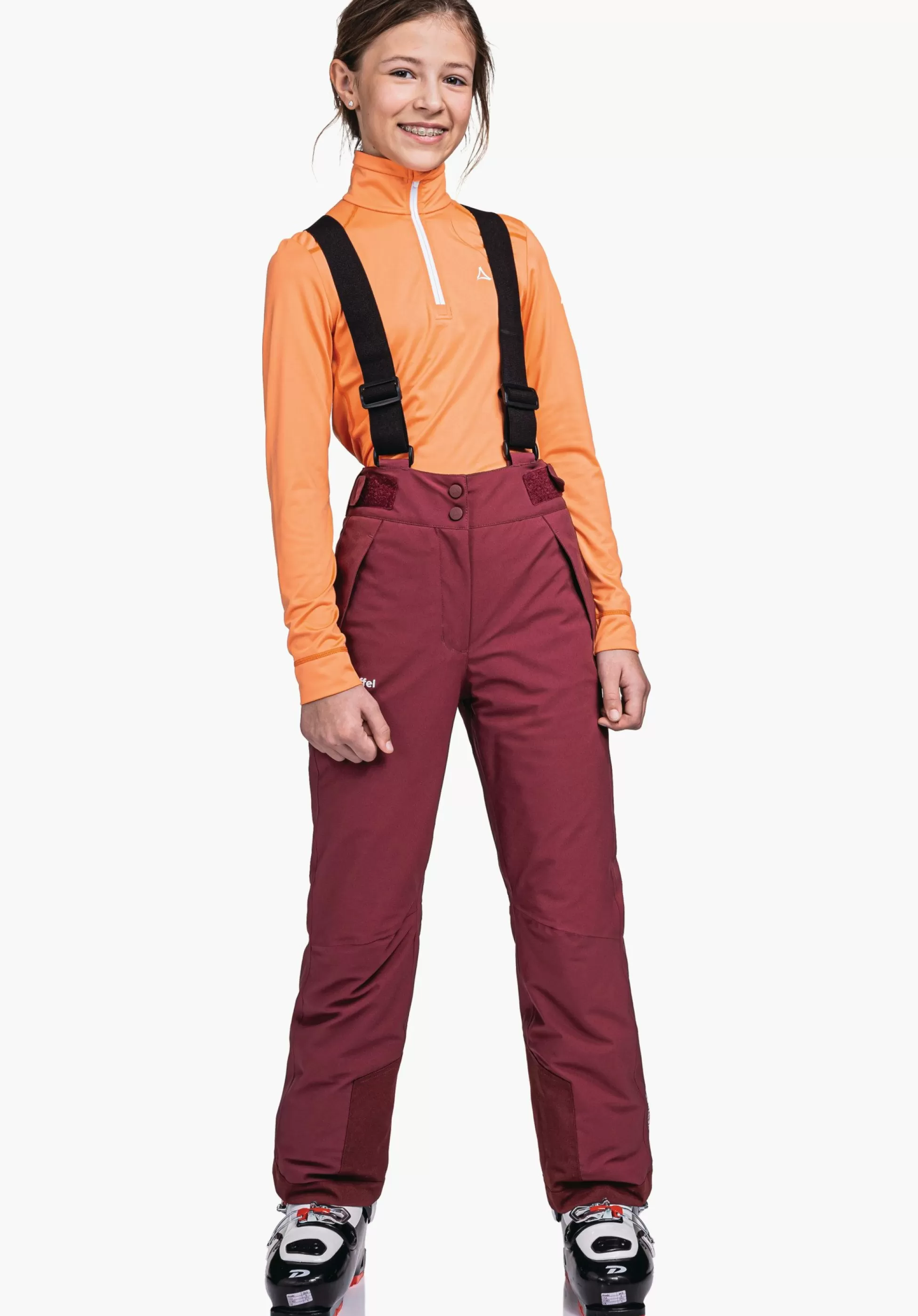 CHILDREN SCHÖFFEL Ski<Warm ski pants with stretchy braces red