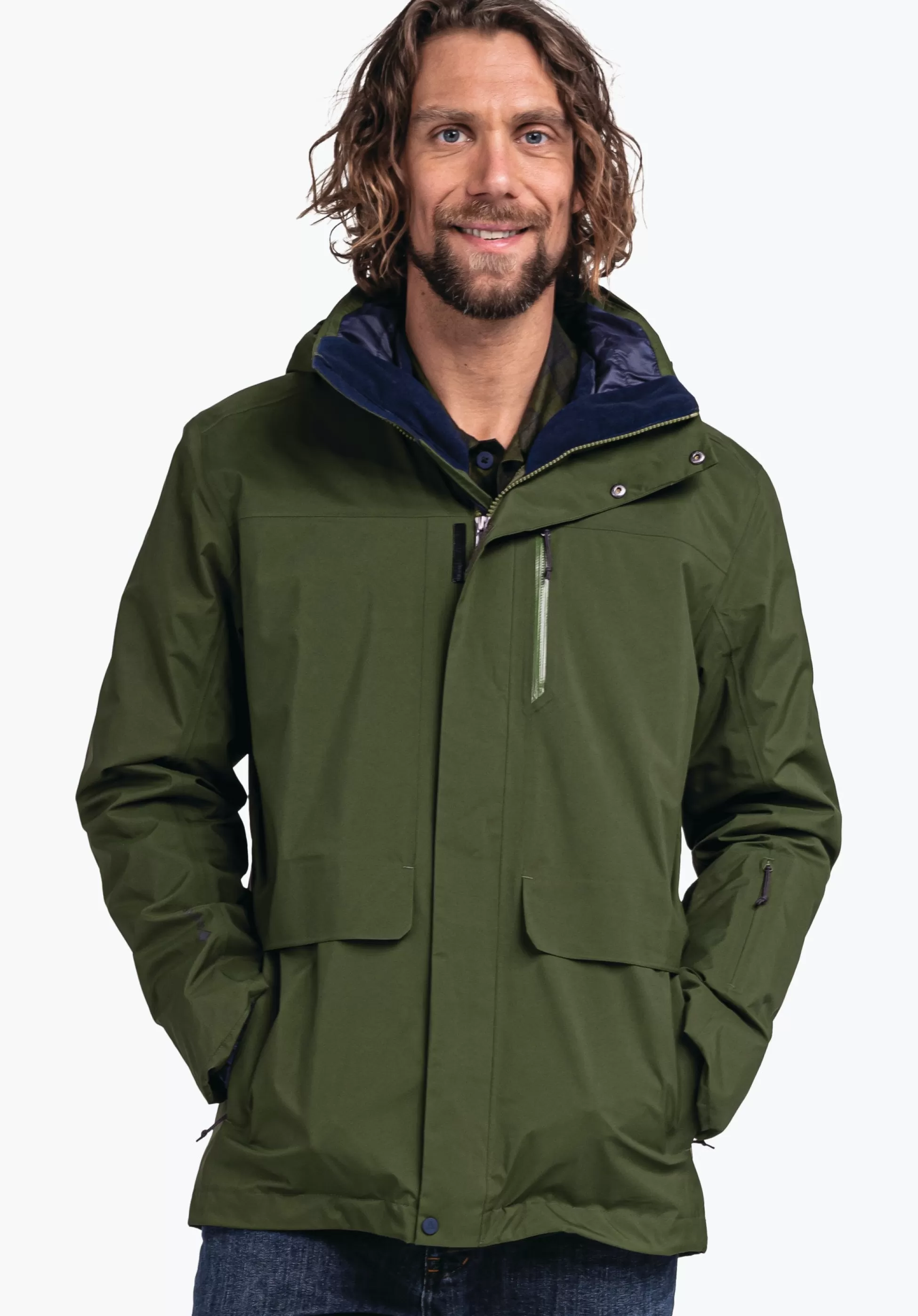 MEN SCHÖFFEL Travel/Leisure | Double Jackets<Waterproof and fashionable 3in1 parka green